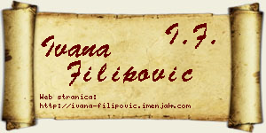 Ivana Filipović vizit kartica